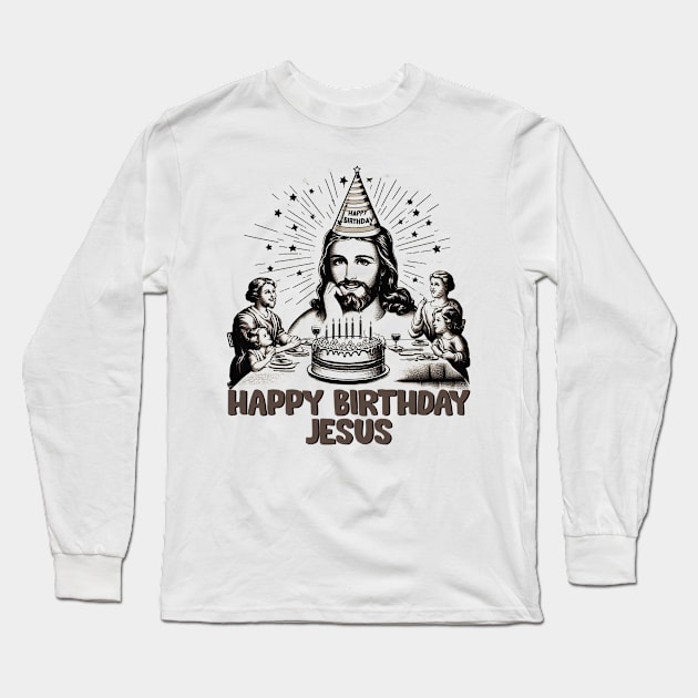 Happy Birthday Jesus // Disciples Last Supper Christmas Long Sleeve T-Shirt by Trendsdk